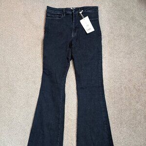 New Frame Jet Set High Rise Flare Stretch Pull On Jeans Dark Wash Womens Size 2